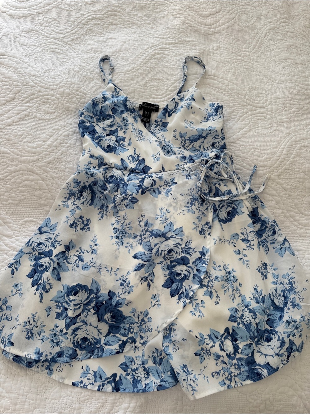 Blue Floral Wrap Sundress for Girls